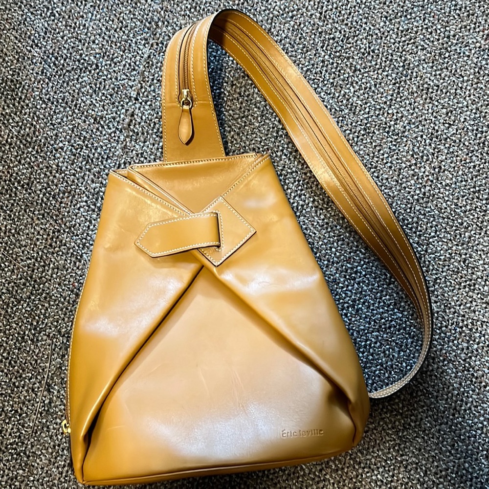 Leather sling backpack